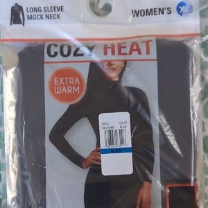 Cozy Heat Women's Long Sleeve Mock Neck Tee - Black